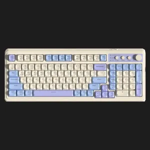 Клавиатура беспроводная AULA S99 2.4G wireless, BT, Membrane keyboard (White/Purple)
