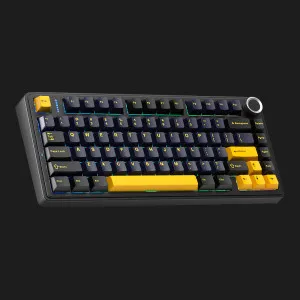 Клавиатура беспроводная AULA F75 Wired Gasket keycap pink switch (EN/UA) (Black)