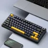 Клавиатура беспроводная AULA F75 Wired Gasket keycap pink switch (EN/UA) (Black)