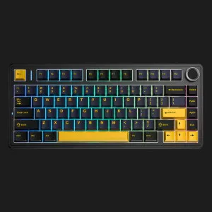 Клавиатура беспроводная AULA F75 Wired Gasket keycap pink switch (EN/UA) (Black)