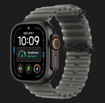Apple Watch Ultra 4 GPS + LTE 49mm Black Titanium Case with Translucent Black Ocean Band (MJAY4)