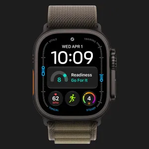 б/у Apple Watch Ultra 4 GPS + LTE, 49mm Black Titanium Case with Dark Olive Alpine Loop - Medium (MJCT4+MKDX4) (Как Новый)