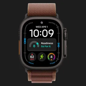 Apple Watch Ultra 4 GPS + LTE 49mm Black Titanium Case with Burgundy Alpine Loop - Medium (MJC14)