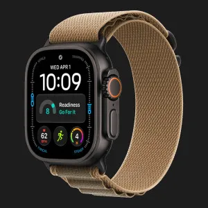Apple Watch Ultra 4 GPS + LTE, 49mm Black Titanium Case with Desert Alpine Loop - Small (MJCT4+MKF34)