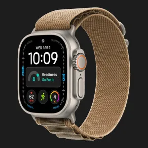 Apple Watch Ultra 4 GPS + LTE 49mm Natural Titanium Case with Desert Alpine Loop - Large (MJAG4)