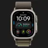 б/у Apple Watch Ultra 4 GPS + LTE, 49mm Natural Titanium Case with Dark Olive Alpine Loop - Medium (MJCR4+MK7A4) (Хороший стан)