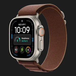 б/у Apple Watch Ultra 4 GPS + LTE, 49mm Natural Titanium Case with Burgundy Alpine Loop - Medium (MJCR4+MK7E4) (Как Новый)