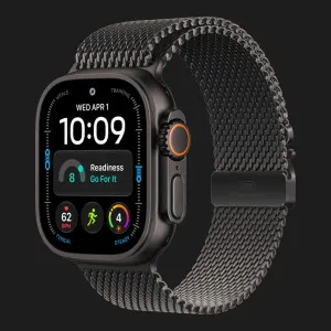 Apple Watch Ultra 4 GPS + LTE 49mm Black Titanium Case with Black Titanium Milanese Loop - Small (MJAU4)