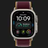 Apple Watch Ultra 4 GPS + LTE, 49mm Natural Titanium Case with Burgundy Trail Loop - M/L (MJCR4+MK8H4)