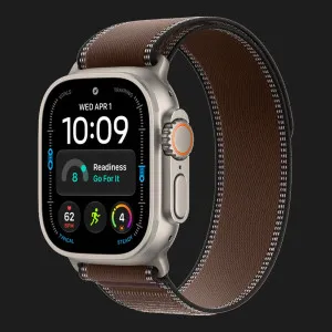 Apple Watch Ultra 4 GPS + LTE, 49mm Natural Titanium Case with Dark Umber Trail Loop - S/M (MJCR4+MK8J4)
