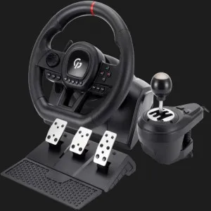 Комплект (руль, педали, КПП) GamePro RW038PM (Black) (UA)