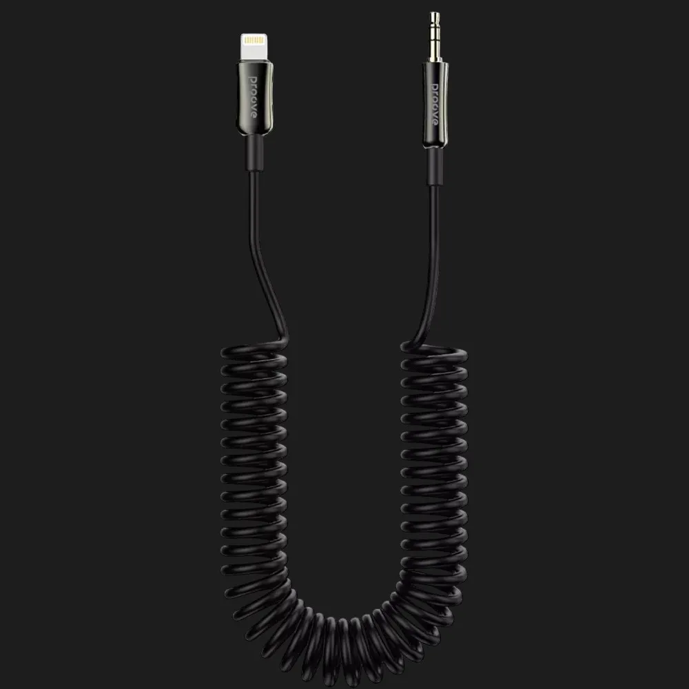 Кабель Proove AUX Steel Spring Lightning to 3.5 (1m)
