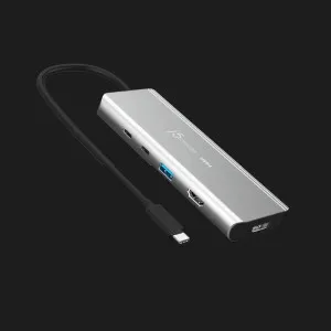 Адаптер J5create USB-C 7-in-1 (USB 3.2+ USB-C PD + HDMI 4K + DisplayPort + SD/TF) (Gray) в Полтаве
