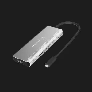 Адаптер J5create USB-C 7-in-1 (USB 3.2+ USB-C PD + HDMI 4K + DisplayPort + SD/TF) (Gray) в Полтаве