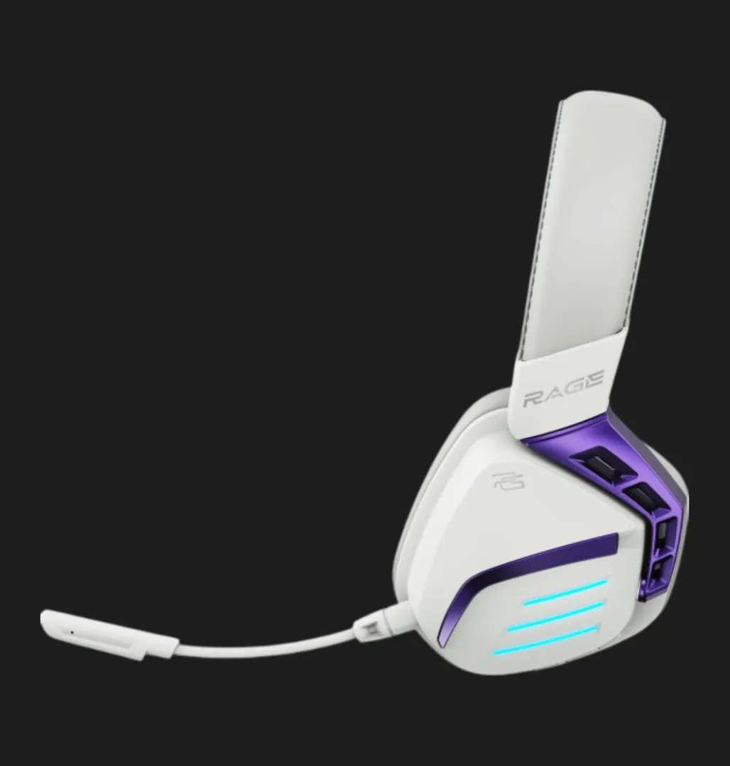 Бездротова ігрова гарнітура Proove Gaming Rage (APP) (White/Purple) (UA)