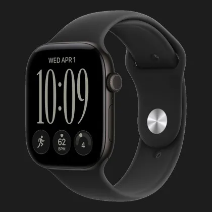Apple Watch Series 12 GPS, 42mm Black Aluminum Case with Black Sport Band (S/M)