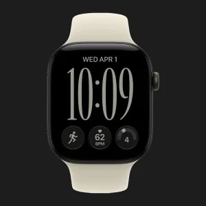 Apple Watch Series 12 GPS, 42mm Black Aluminum Case with Sand Sport Band (S/M)