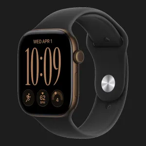 Apple Watch Series 12 GPS, 42mm Dark Bronze Aluminum Case with Black Sport Band (S/M)