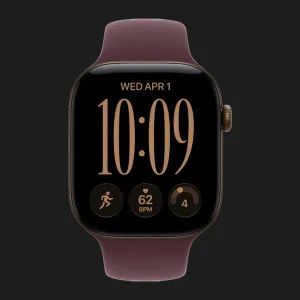 Apple Watch Series 12 GPS, 42mm Dark Bronze Aluminum Case with Burgundy Sport Band (S/M)