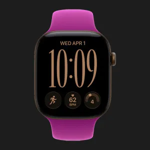 Apple Watch Series 12 GPS, 42mm Dark Bronze Aluminum Case with Magenta Sport Band (S/M)