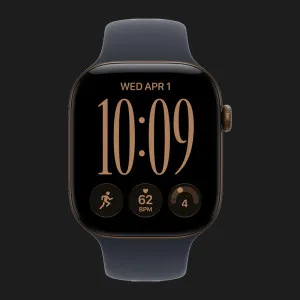Apple Watch Series 12 GPS, 42mm Dark Bronze Aluminum Case with Navy Blue Sport Band (S/M)