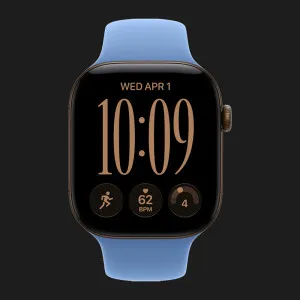 Apple Watch Series 12 GPS, 42mm Dark Bronze Aluminum Case with Wildflower Blue Sport Band (S/M)