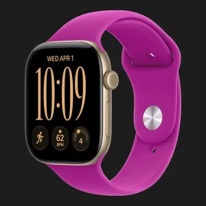Apple Watch Series 12 GPS, 42mm Light Gold Aluminum Case with Magenta Sport Band (S/M)