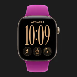 Apple Watch Series 12 GPS, 42mm Light Gold Aluminum Case with Magenta Sport Band (S/M)