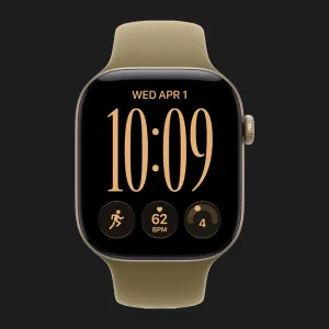 Apple Watch Series 12 GPS, 42mm Light Gold Aluminum Case with Olive Sport Band (M/L)