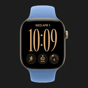 Apple Watch Series 12 GPS, 42mm Light Gold Aluminum Case with Wildflower Blue Sport Band (S/M)