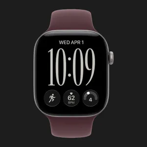 Apple Watch Series 12 GPS, 42mm Space Gray Aluminum Case with Burgundy Sport Band (S/M)