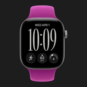 Apple Watch Series 12 GPS, 42mm Space Gray Aluminum Case with Magenta Sport Band (S/M)