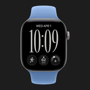 Apple Watch Series 12 GPS, 42mm Space Gray Aluminum Case with Wildflower Blue Sport Band (S/M)