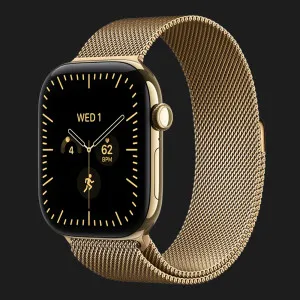 Apple Watch Series 12 GPS+LTE, 46mm Radiant Gold Titanium Case with Radiant Gold Milanese Loop (M/L)