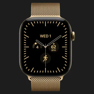 Apple Watch Series 12 GPS+LTE, 46mm Radiant Gold Titanium Case with Radiant Gold Milanese Loop (M/L)