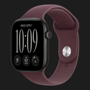 б/у Apple Watch Series 12 GPS, 42mm Black Aluminum Case with Burgundy Sport Band (M/L) (Як Новий)