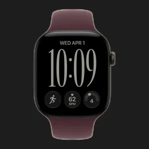 б/у Apple Watch Series 12 GPS, 42mm Black Aluminum Case with Burgundy Sport Band (S/M) (Як Новий)