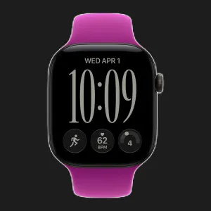 б/у Apple Watch Series 12 GPS, 42mm Black Aluminum Case with Magenta Sport Band (M/L) (Хороший стан)