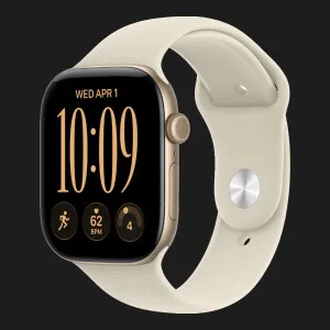 б/у Apple Watch Series 12 GPS, 46mm Light Gold Aluminum Case with Sand Sport Band (M/L) (Хороший стан)