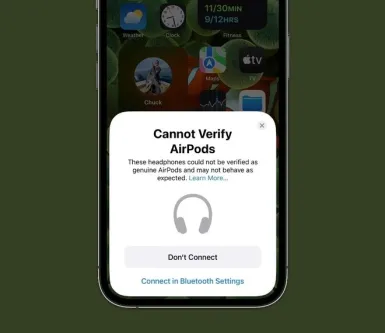 Як iOS 16 попереджає про неоригінальні AirPods?