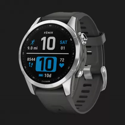 Garmin Fenix 7S Silver with Graphite Band