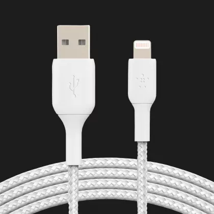 Кабель Belkin Braided Lightning Cable 2m (White)