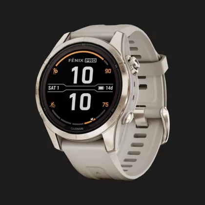 Garmin Fenix 7S Pro Sapphire Solar Soft Gold with Light Sand Band