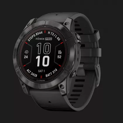 Garmin Fenix 7X Pro Sapphire Solar Carbon Gray DLC Titanium with Black Band