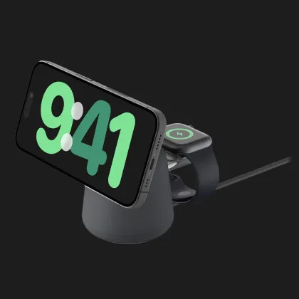Беспроводная зарядка Belkin 2 in 1 MagSafe (Charcoal Mass)