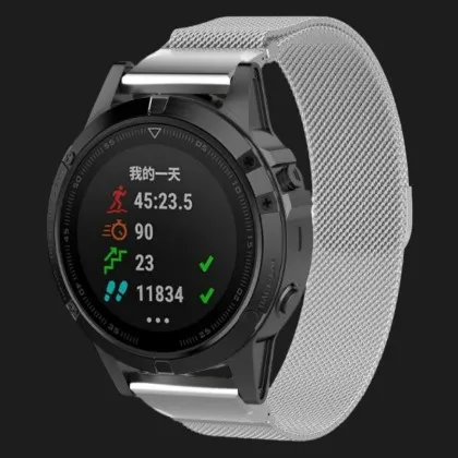 Ремешок Milanese Magnetic Strap для Garmin 26 mm (Silver)
