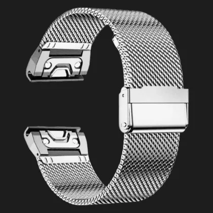Ремешок Flat Milanese Strap для Garmin 26 mm (Silver)