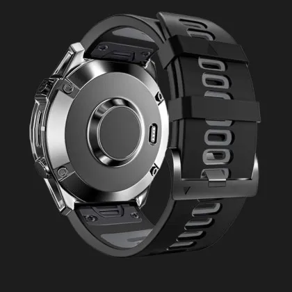 Ремешок Silicone Fit для Garmin (QuickFit 26) (Black/Gray)