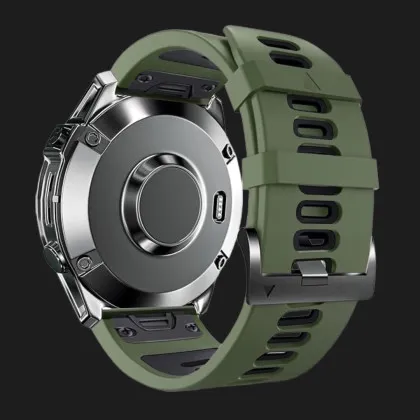 Ремешок Silicone Fit для Garmin (QuickFit 26) (Army Green/Black)